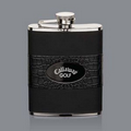 Gaetana Hip Flask - 6oz Black/Black Nickel Plate